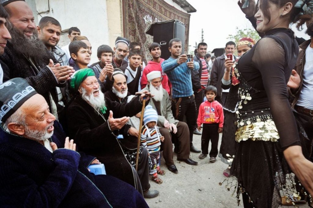Tajik gypsies, who are Muslims, at a birthday celebration