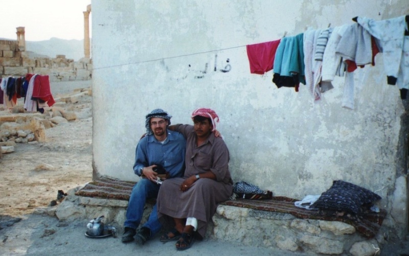 Sitting with my Bedouin friend in Palmyra