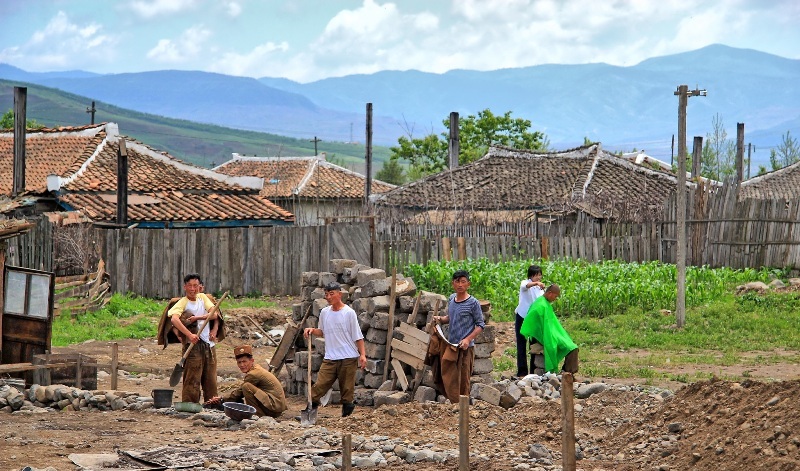 Workers in rural North Korea