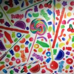 Dylan's candy-covered wallpaper can be seen around the store.