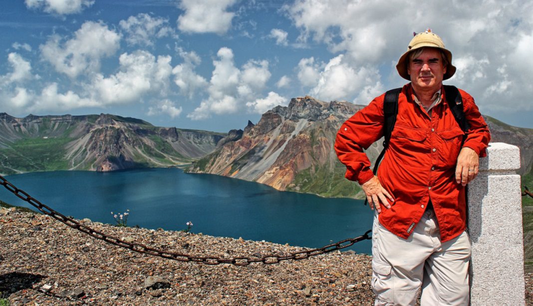 Ray Cunningham on Mount Paektu in North Korea