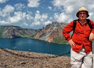 Ray Cunningham on Mount Paektu in North Korea