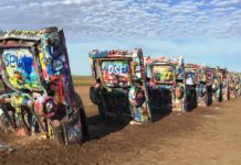 Cadillac Ranch is a public art installation in Amarillo, Texas.