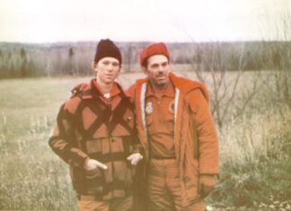 Me and my dad on our 1971 hunting trip in Canada