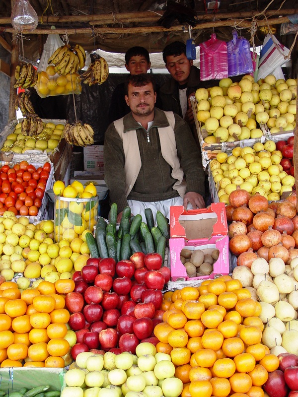 Fruit vendor in Kunduz, Afghanistan