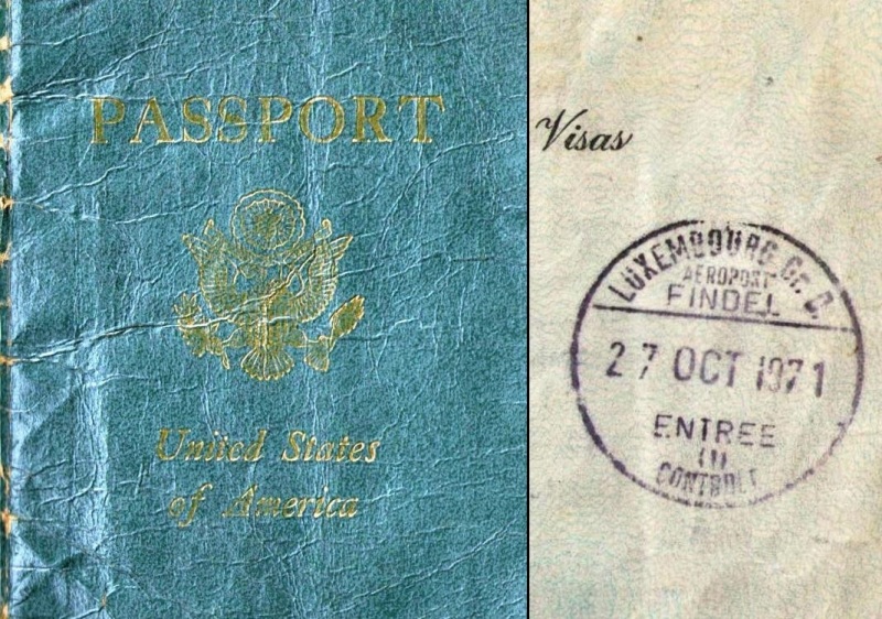 Gregg Cockrell's 1971 Passport and Luxembourg Entry Stamp