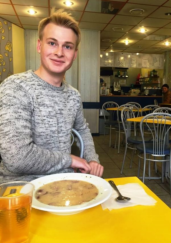 Nathan James Thomas at a Milk Bar in Poland